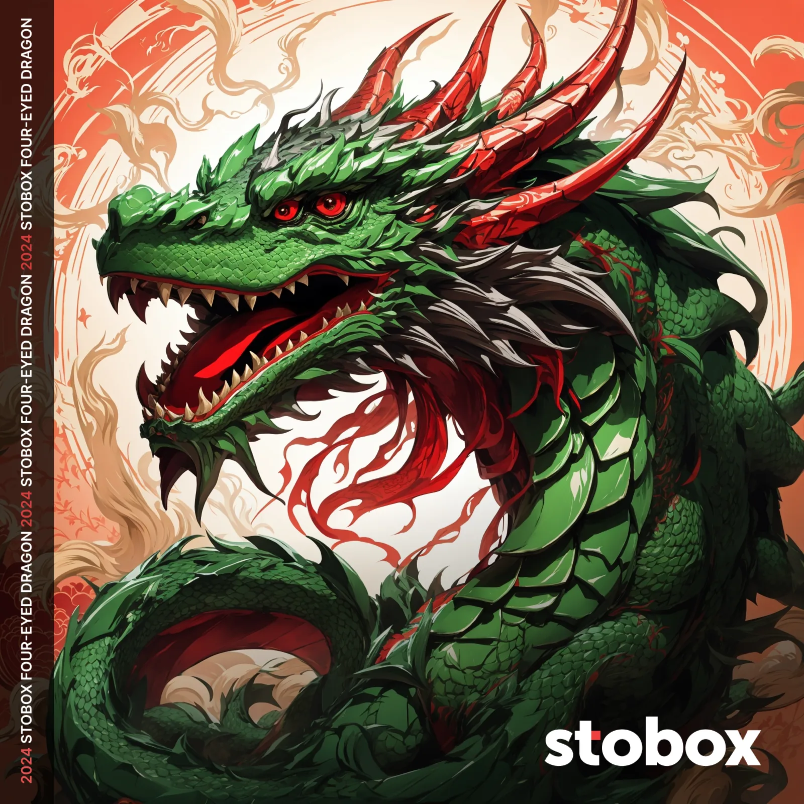 The dragon’s four eyes sparkle with a wisdom that transcends time, each pair offering a unique perspective on the world around us.