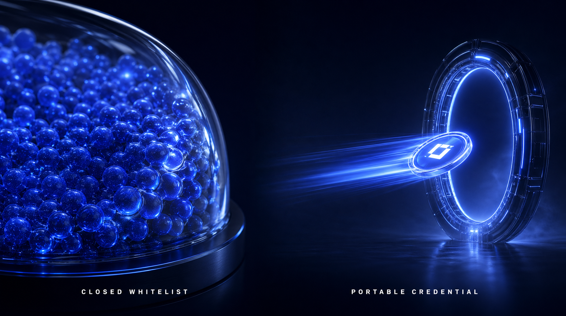 Closed whitelist versus portable credential — two transfer-restriction architectures compared