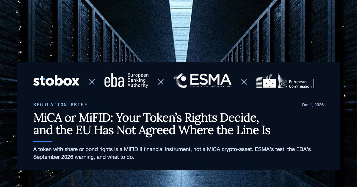 MiCA or MiFID: Your Token's Rights Decide, and the EU Has Not Agreed Where the Line Is