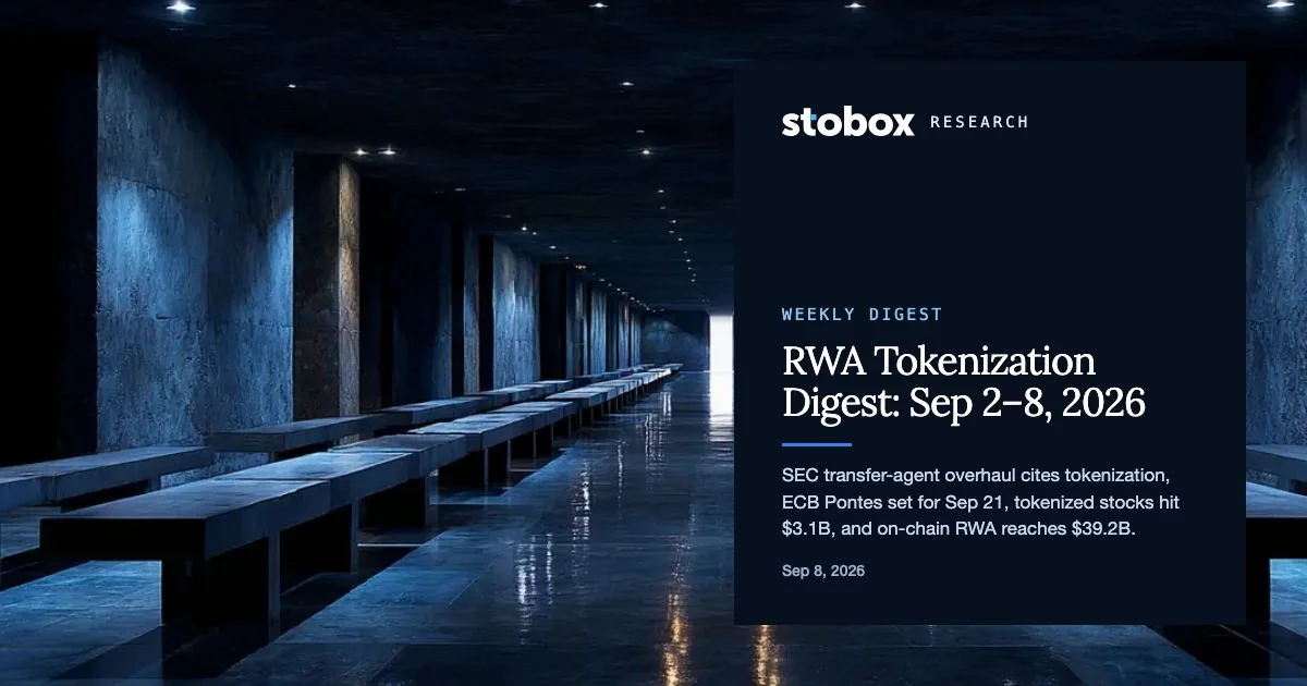 Stobox Weekly RWA & Tokenization Digest: September 2–8, 2026
