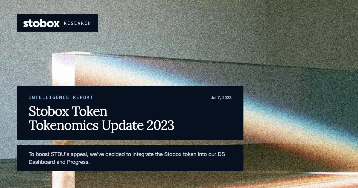 Stobox Token Tokenomics Update 2023
