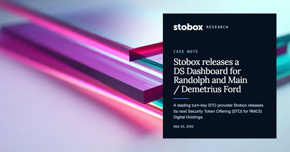 Stobox releases a DS Dashboard for Randolph and Main / Demetrius Ford.