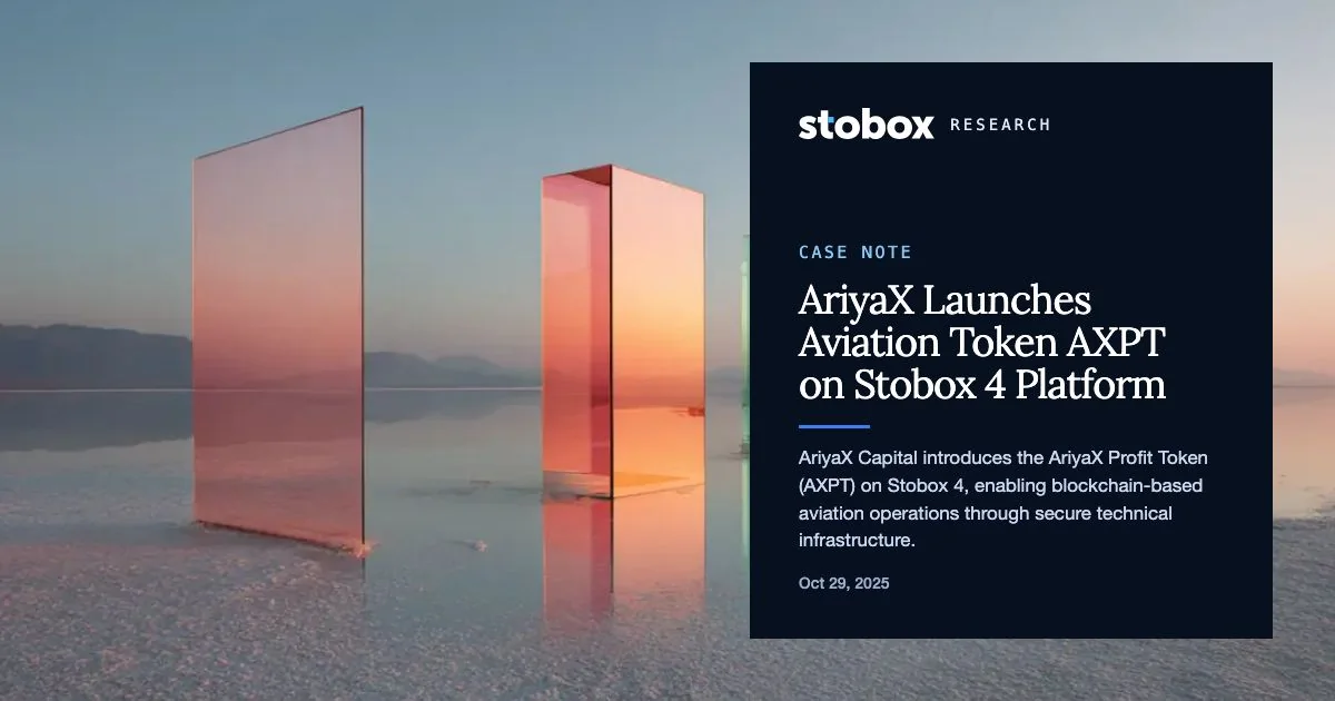 AriyaX Launches Aviation Token AXPT on Stobox 4 Platform