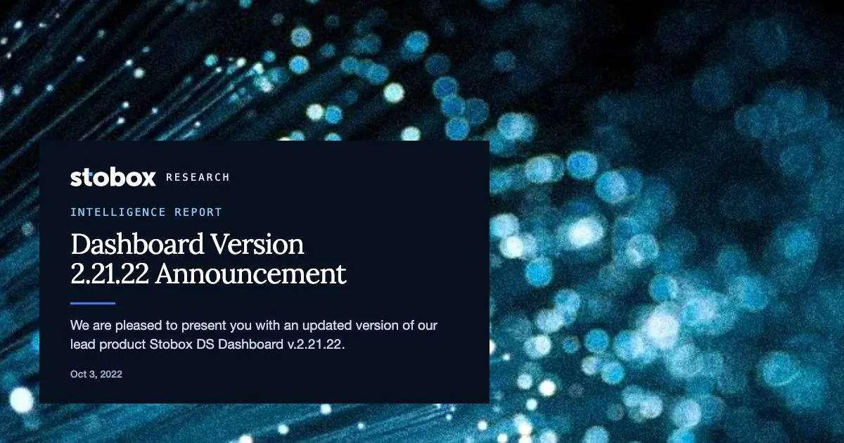 Dashboard Version 2.21.22 Announcement