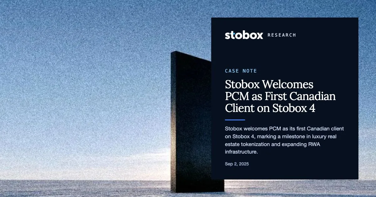 Stobox Welcomes PCM as First Canadian Client on Stobox 4
