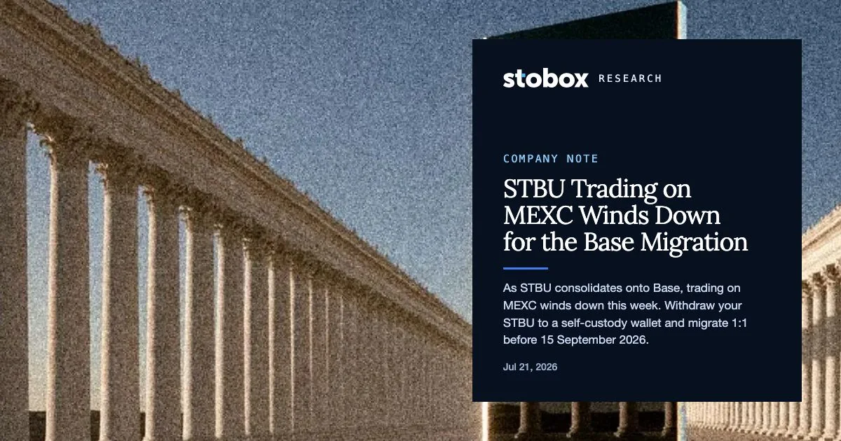 Consolidating STBU: Trading on MEXC Winds Down Ahead of Base