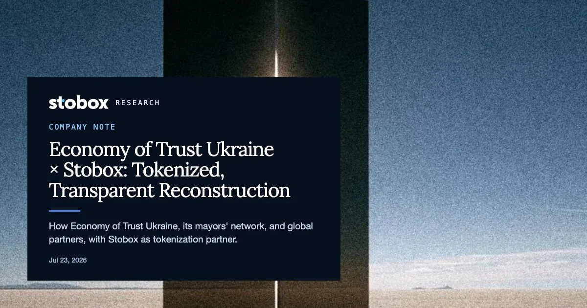 The Economy of Trust: How Ukraine's Municipalities, Global Partners, and Tokenization Are Rewiring Post-War Reconstruction