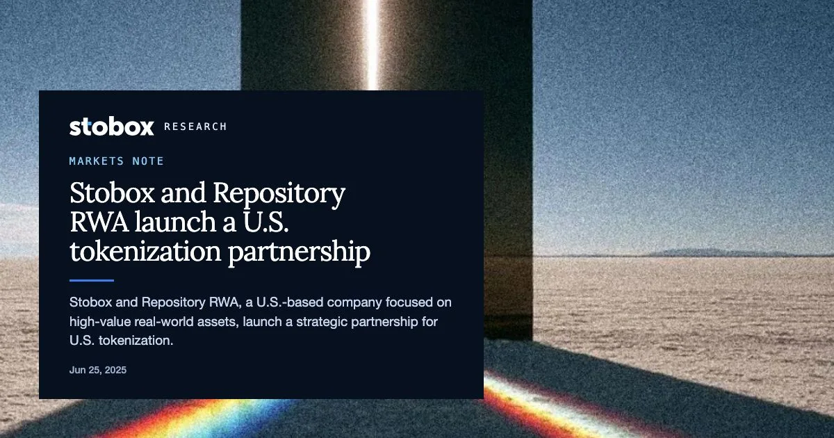 Stobox and Repository RWA Launch Strategic U.S. Tokenization Partnership to Transform Real Estate and Alternative Assets