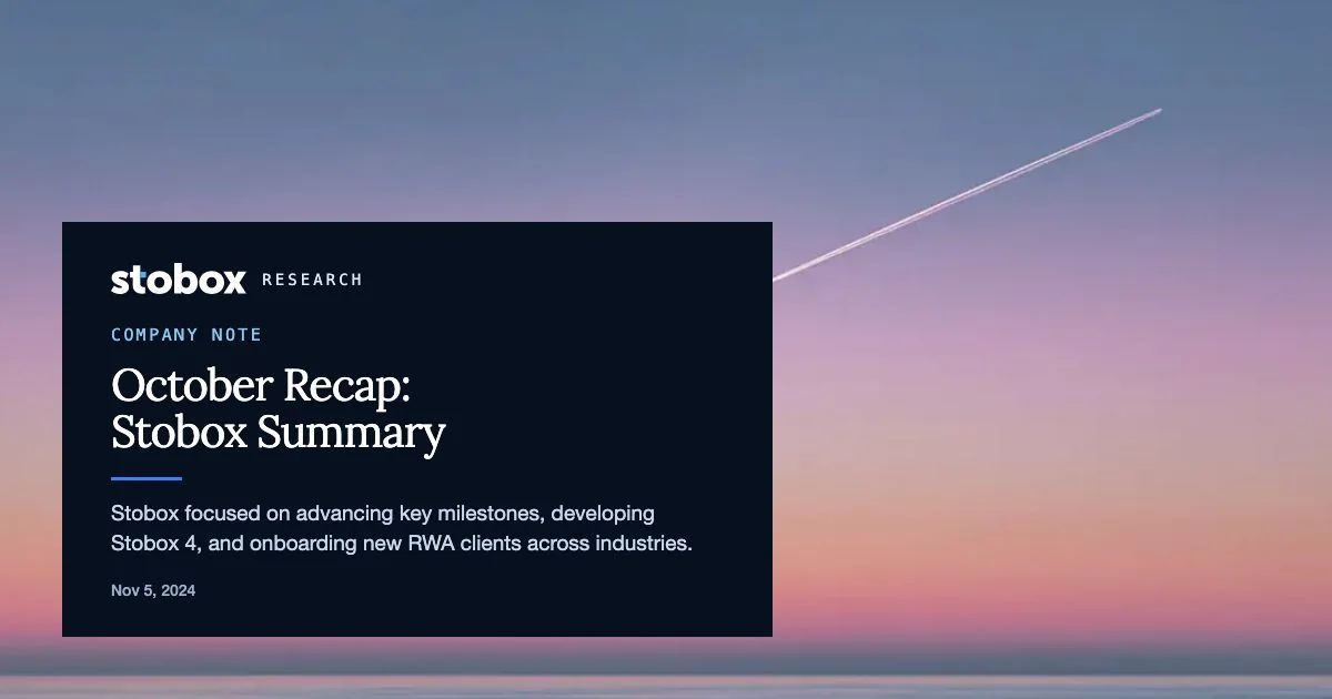 October Recap: Stobox Summary