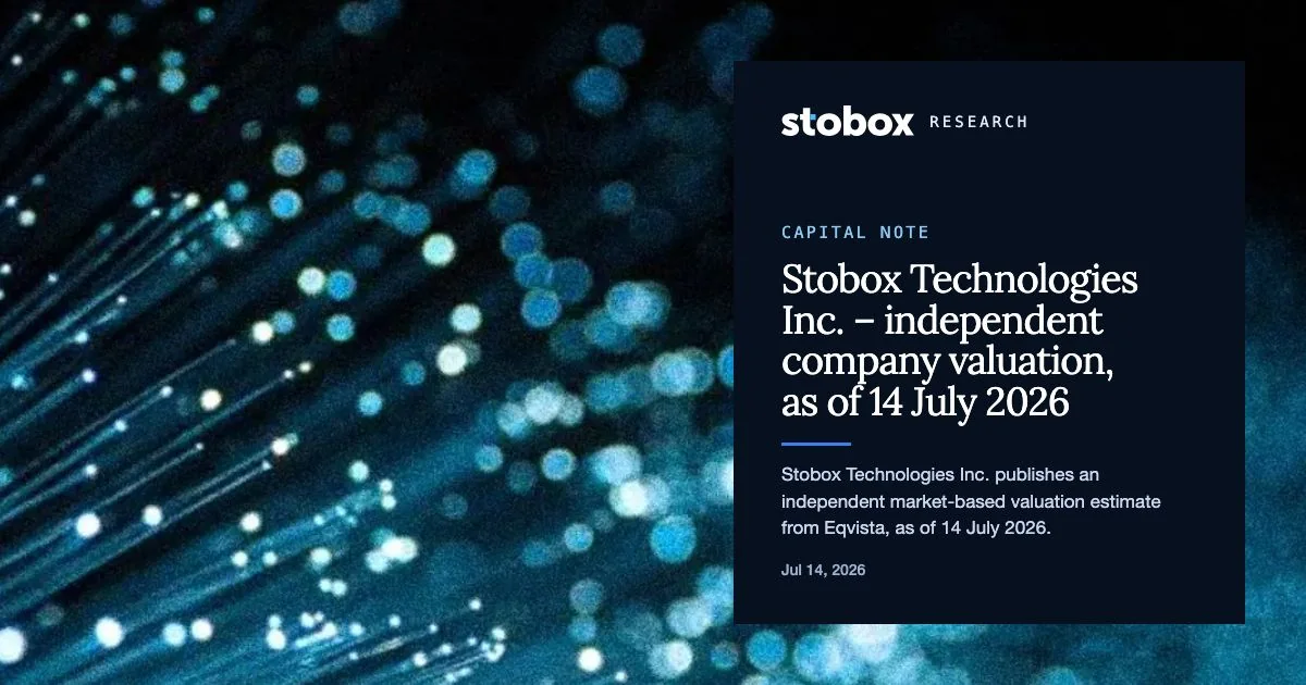 Stobox Technologies now carries an independent company valuation