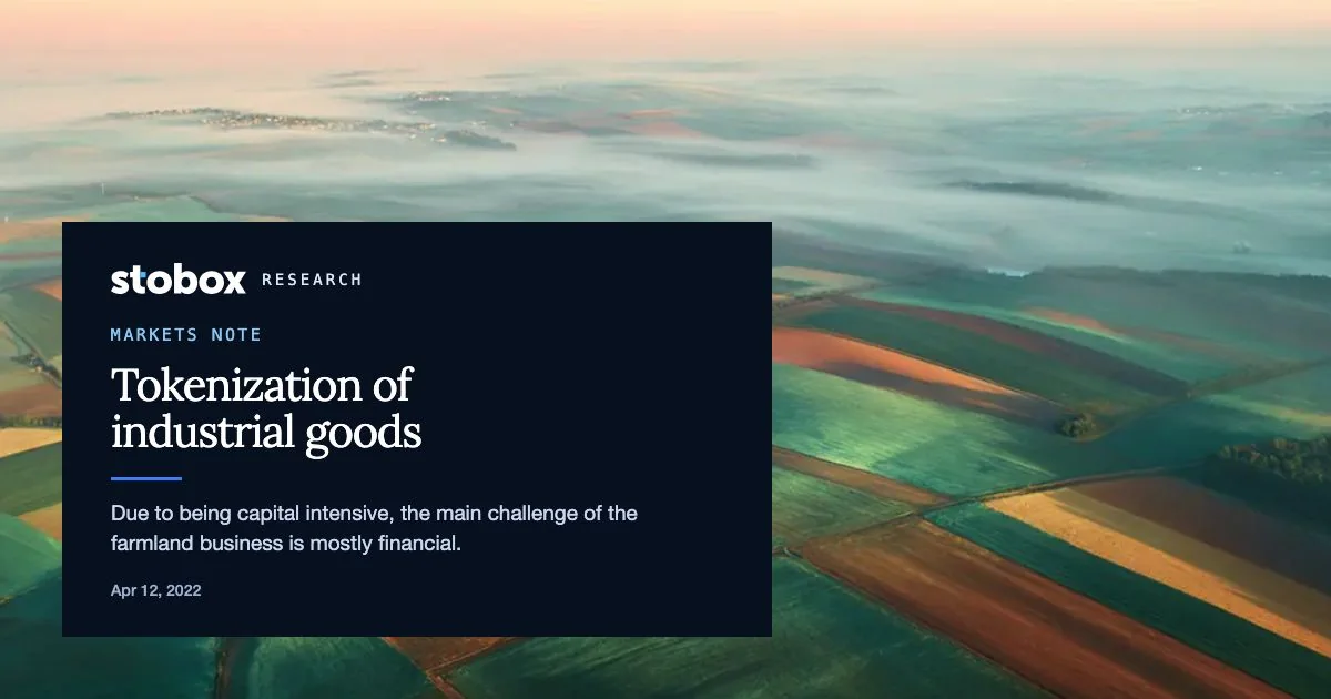 Tokenization of industrial goods