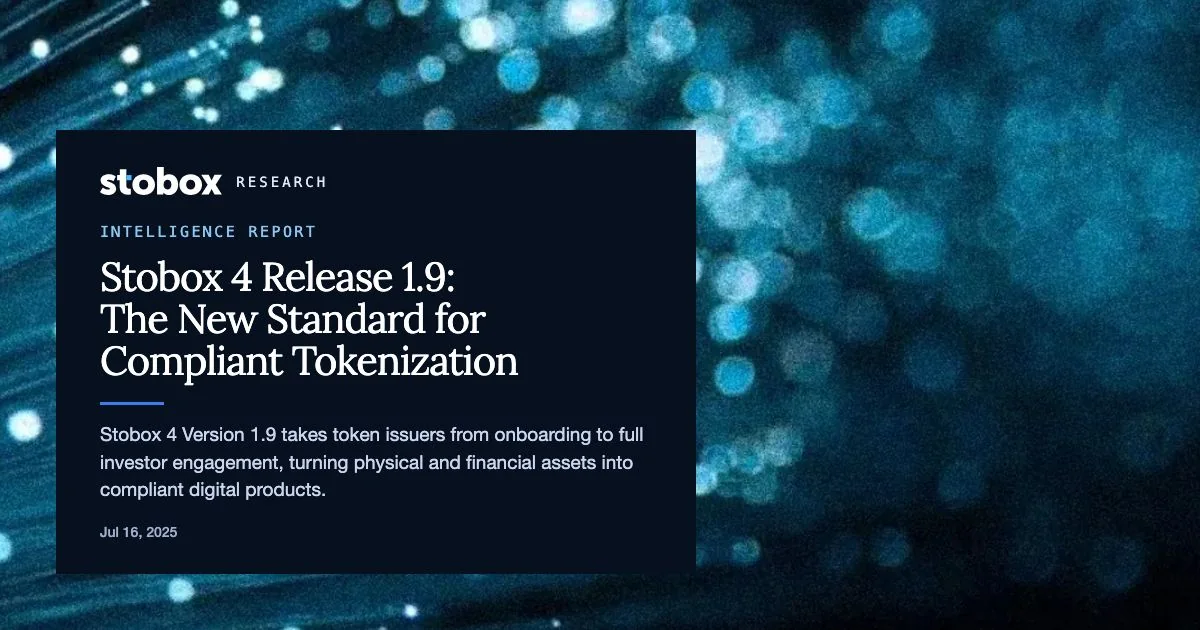Stobox 4 Release 1.9: The New Standard for Compliant Tokenization
