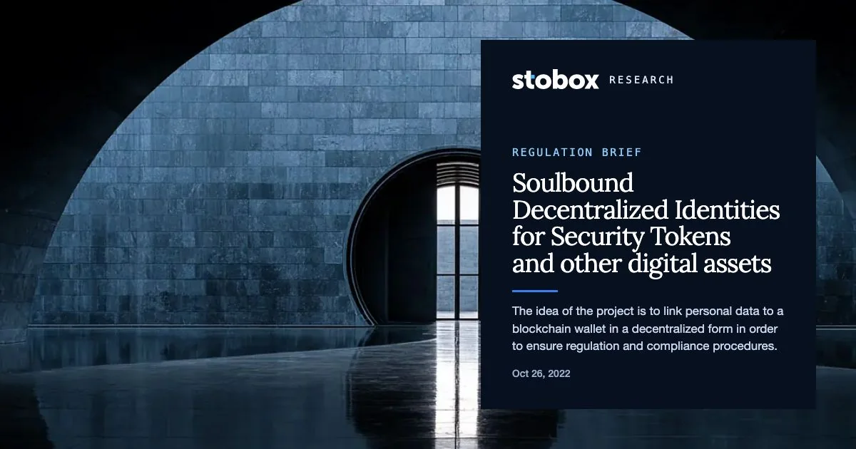 Soulbound Decentralized Identities for Security Tokens and other digital assets.