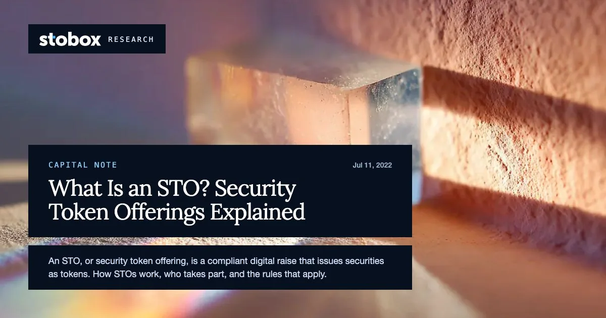 What Is an STO? Security Token Offerings Explained