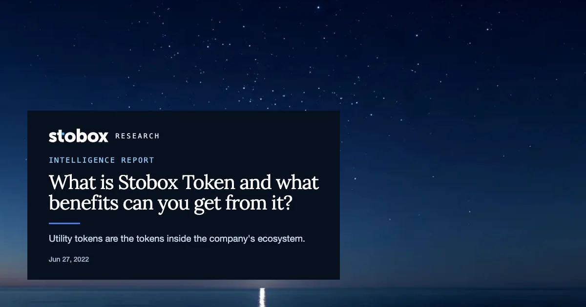 What is Stobox Token and what benefits can you get from it?