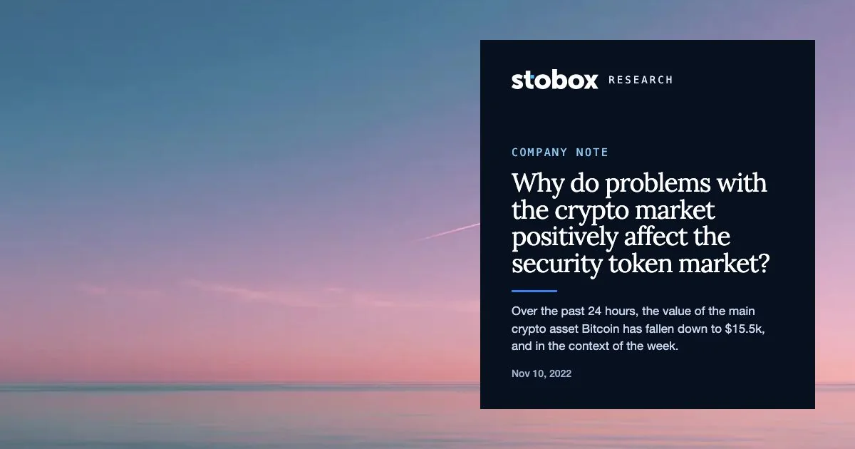 Why do problems with the crypto market positively affect the security token market?