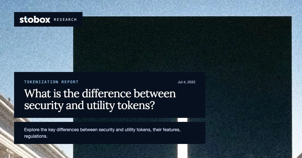 What is the difference between security and utility tokens?