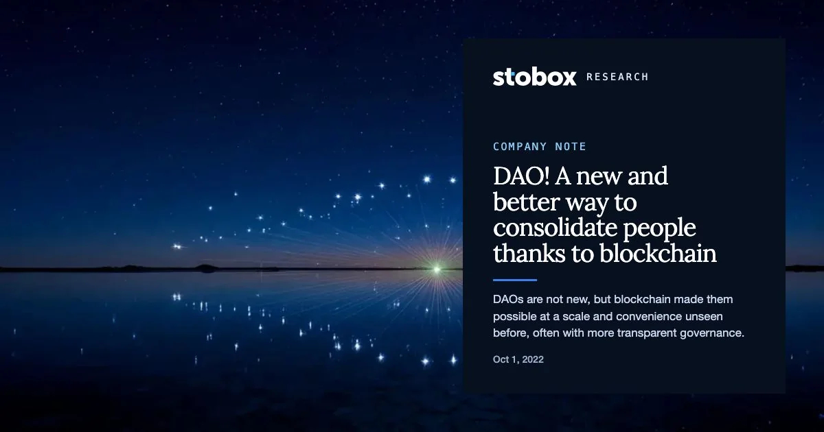 DAO! A new and better way to consolidate people thanks to blockchain.