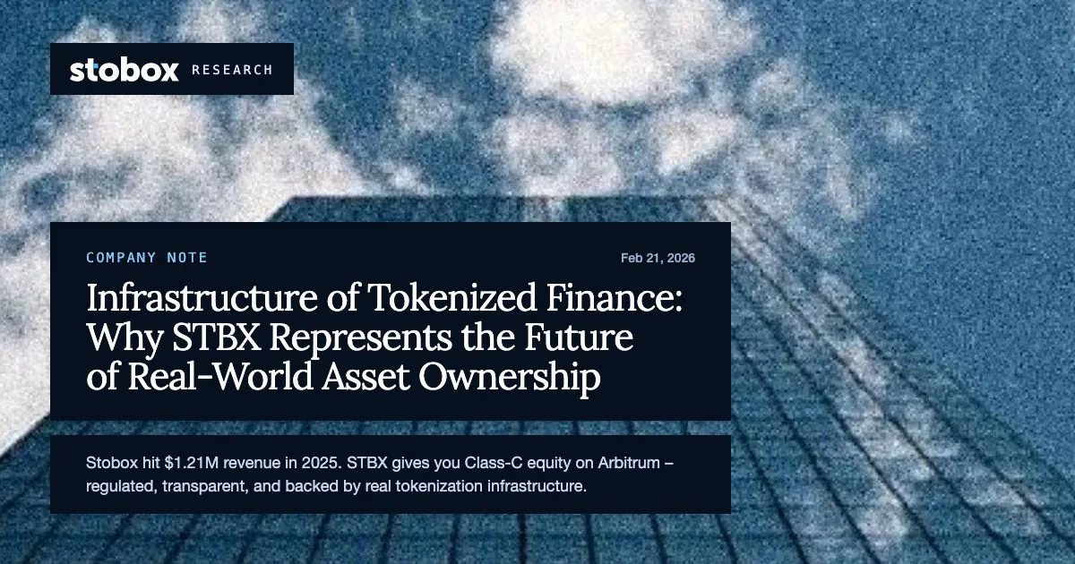 Infrastructure of Tokenized Finance: Why STBX Represents the Future of Real-World Asset Ownership