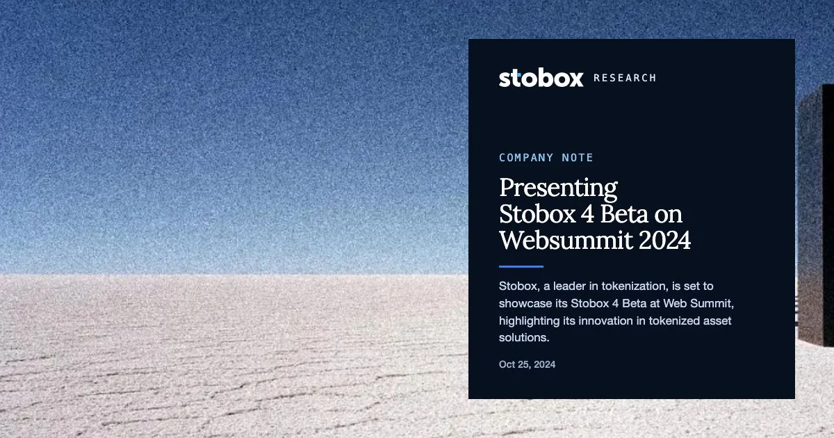 Presenting Stobox 4 Beta on Websummit 2024