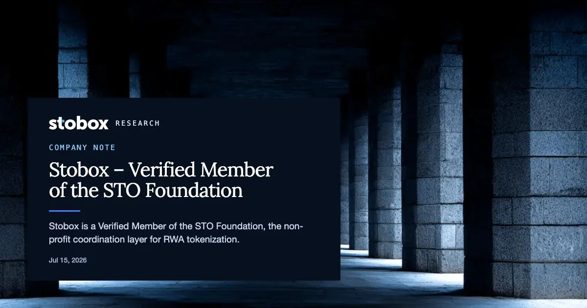 Stobox Joins the STO Foundation as a Verified Member