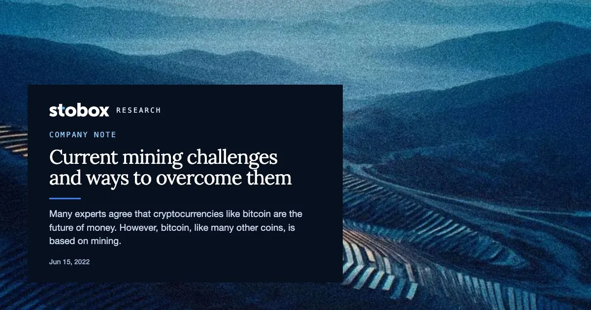 Current mining challenges and ways to overcome them.