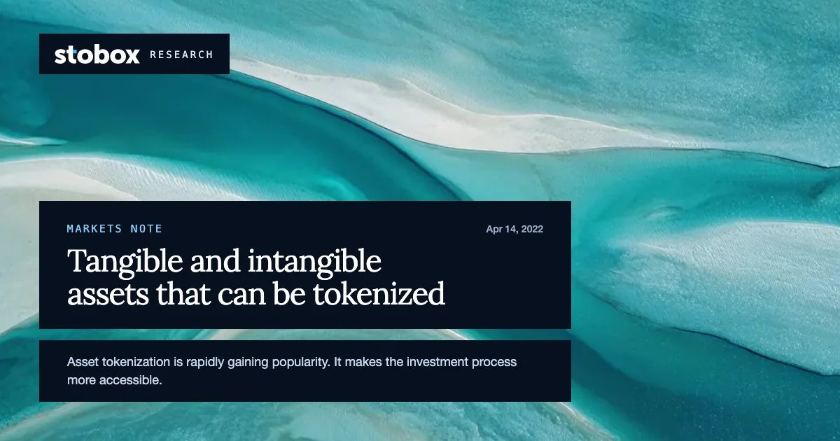 Tangible and intangible assets that can be tokenized.