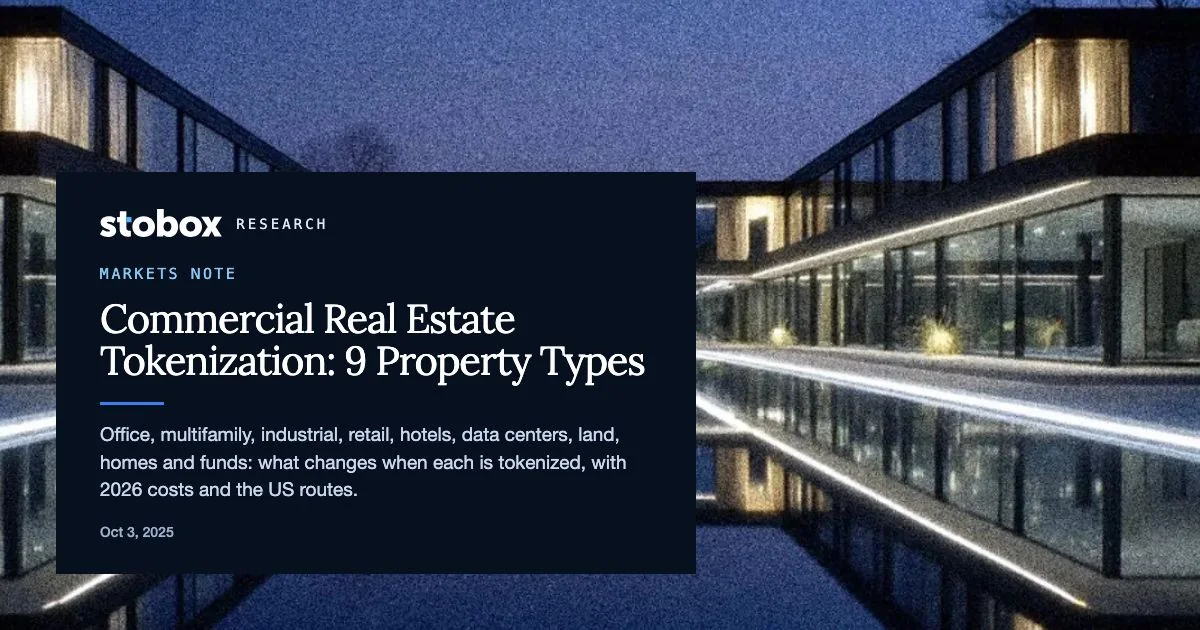 Commercial Real Estate Tokenization: 9 Property Types Compared