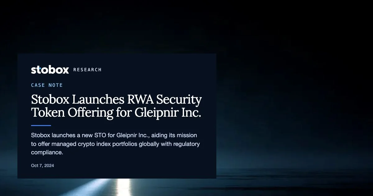 Stobox Launches RWA Security Token Offering for Gleipnir Inc.