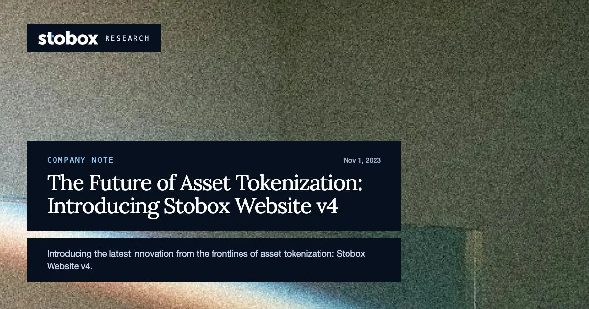 The Future of Asset Tokenization: Introducing Stobox Website v4