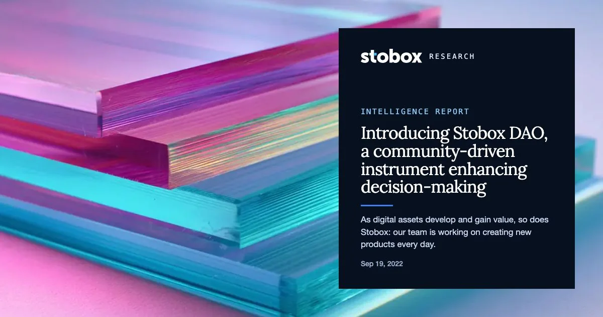 Introducing Stobox DAO, a community-driven instrument enhancing decision-making