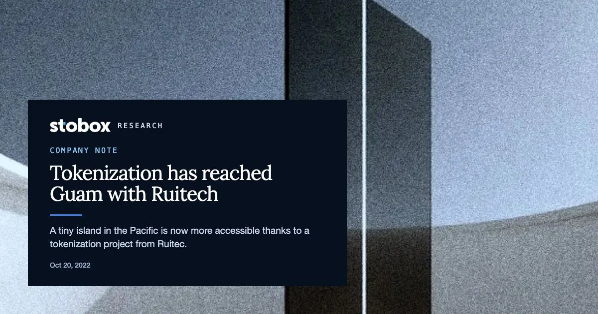 Tokenization has reached Guam with Ruitech.